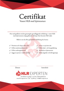 HLR-certifikat,utbildningsbevis