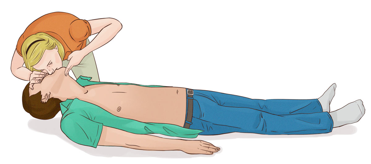 hur gör man HLR, mun mot mun metoden